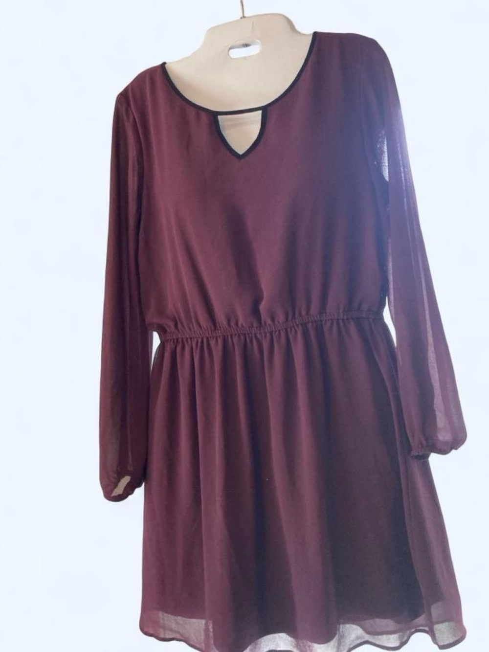 Burgundy dress with black trim, size M Xhilaration